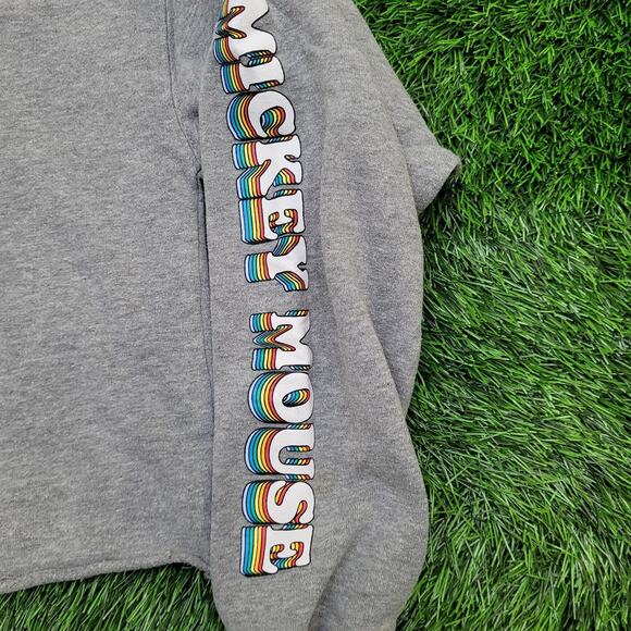 Mickey-Mouse Cropped Sweatshirt Womens Medium 21x17 Baggy - Picture 14 of 14